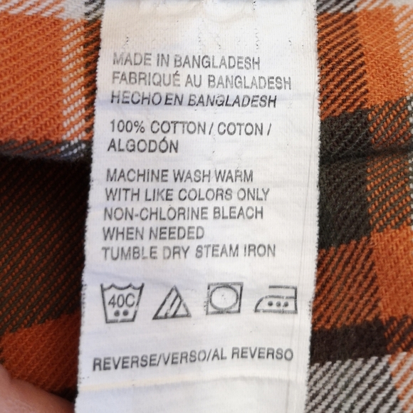 G.H Bass & Co Size XL Men's Plaid Shirt in Orange and Green - Picture 8 of 9